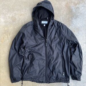 Calvin Klein Fleece-Lined Hooded Windbreaker Jacket, Size Large